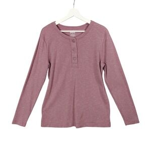 Duluth Henley Cozy Shirt Womens Large Long Sleeve Mauve Outdoor Camping Granola